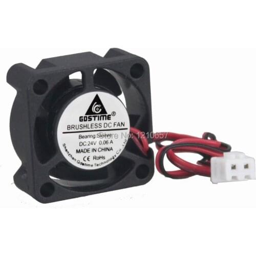 2 Piecs Lot Gdstime 25MM 25 x 25 x 10MM Mini 24V 2Pin DC Brushless Cooler Cooling Fan