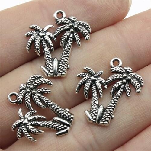 20pcs 20x19mm Pendant Palm Tree Tree Coconut Palms Charm Pendants For Jewelry Making Coconut Tree Pendants