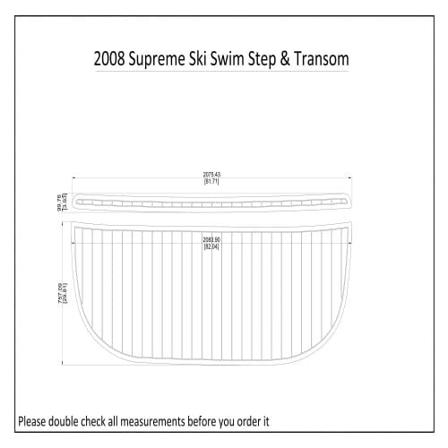 2008 Supreme Ski Swim Step & Transom Pad Boat EVA Teak Decking 1/4" 6mm
