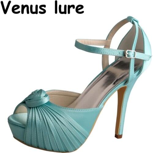 23 Colors Mint Green Wedding Heels for Bridesmaid Open Toe Sandals