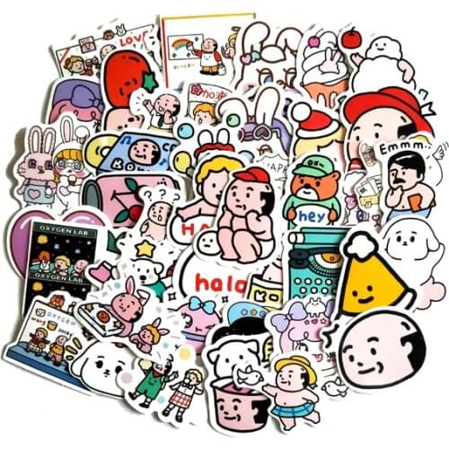 43 Pcs / Pack korea Cartoon mini DIY Animation Sticker Decoration Minnie Detachable Waterproof Children Stickers