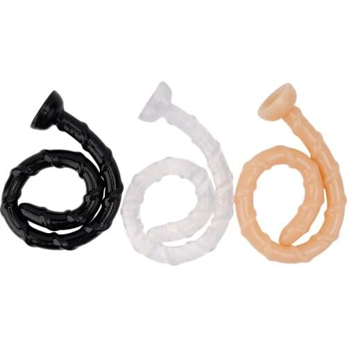 47cm Dildo PVC Anal Plug Masturbator For Women Long Spire Thread Penis Soft Flexible Suction Cup Butt Plug Gay Men Sex Toys