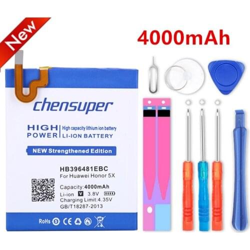 NEW chensuper 4000mAh HB396481EBC Battery for Huawei Honor 5X /Ascend G7 Plus/ G8 /G8X