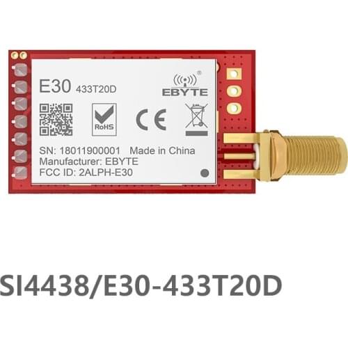 E30-433T20D 433MHz SI4438 100mW Wireless Transceiver Long Range Communicator Radio Low Power Consumption IoT Transceptor