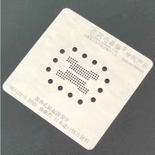 BGA132 BGA Stencil eMMC Memory Flash IC Chip Reballing Pins Heating Template Tin Plant Steel Net 0.2mm Thickness Anti Drum-up
