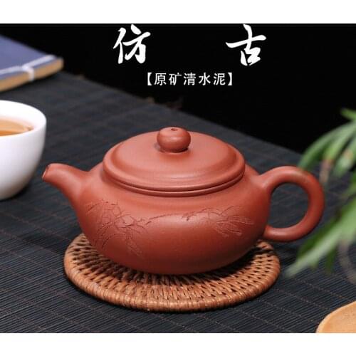 Clean cement, antique pot, flat ancient, Zhou Ting, all hand-made teapot manufacturer, direct selling one generation