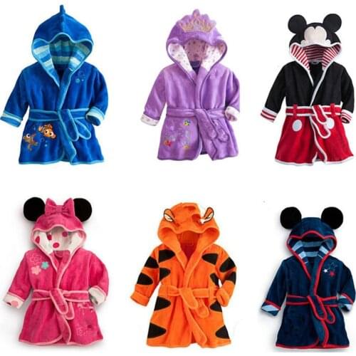Baby Robe For Girls Childrens bathrobe minnie Soft Velvet Boys Robes Sleepwear Pajamas Coral Kids Kids Warm Children Clothes