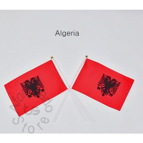 Albania flag Banner 14*21cm hand waving National flag Home Decoration flag banner