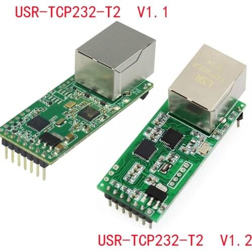 USR-TCP232-T2 Tiny Serial Ethernet Converter Module Serial UART TTL to Ethernet TCPIP Module Support DHCP and DNS