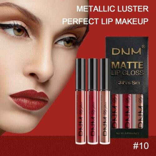 3PCS Lip Glaze Velvet Matte Lipstick Orange Milk Tea Bean Paste Lip Gloss Lipstick Set Smooth Not Greasy Lips Makeup Set TSLM1