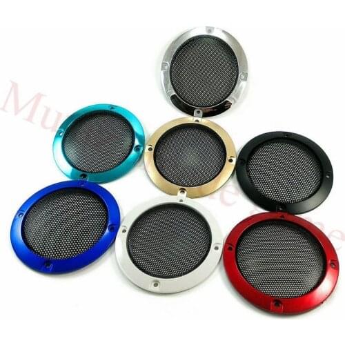 10pcs game 4 inch Speaker net speaker cover with black metal net and outer-ring coloured Painted Silver plastic speaker grill