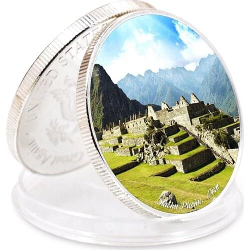 Machu Picchu Peru Seven Wonders of World 1pcs 2021 New Year Sliver Plated Coin Challenge Home Decoration Collection