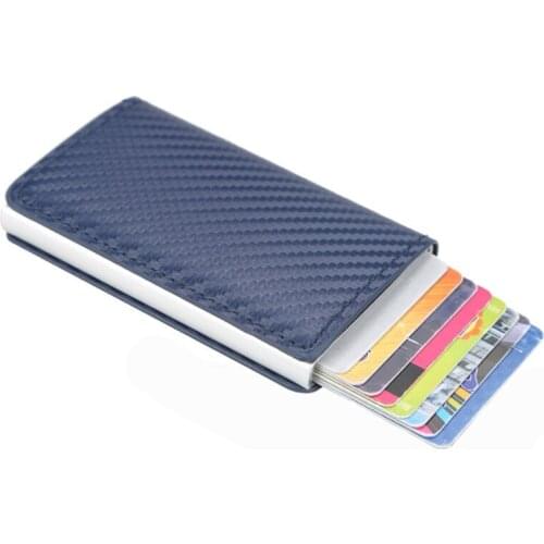 Mens European and American Anti-theft Credit Card Holder RFID Short Automatic Bouncing Card Womens Plaid Card Package Wallet