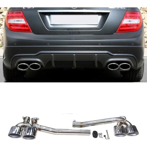 For Benz W204 C200 C180 C260 Exhaust Tip C63 M sport 4 out stainless steel exhaust pipe muffler tip tailpipe in 2008-2013