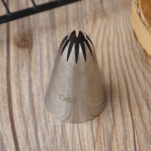 #D63 Close Star Piping Nozzle Cup Cake Cream Decoration Stainless Steel Icing Tips Cake Pastry Tools 12 Teeth