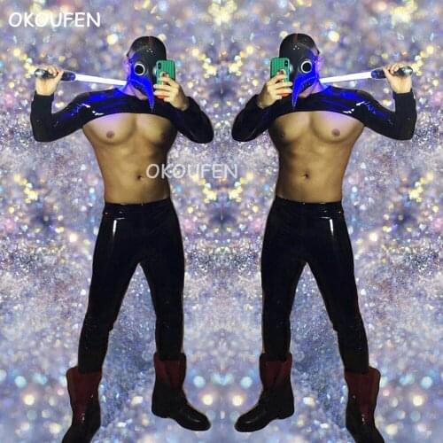 Nightclub Sexy technology style Ds Costumes sapphire Blue sexy Dj singer stage show performance clothing