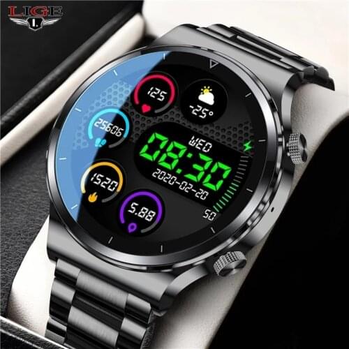 2021 New Smart watch Mens IP68 waterproof watch Multiple sports mode Heart rate Weather forecast Bluetooth call Men smart watch
