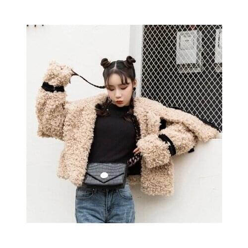 New Winter Faux Wool Short Fur Coat 288M288