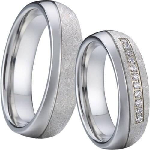 Lovers Alliances wedding band fashion Anniversary rings for men Silver Color jewelry engagement couple rings for women