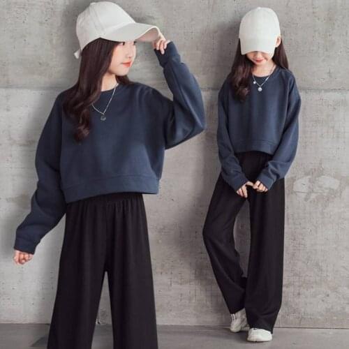 2021 Girls Clothes Spring Autumn Long Sleeve Tops + Casual Pants 2PCS Suits Kids Clothes For 3T-12Yrs Teenage Girls Clothing Set