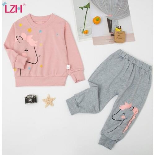 LZH Newborn Clothes 2020 New Spring Baby Girls Clothes Unicorn Costume 2pcs Outfits Kids Baby Girl Suit For Infant Clothing Sets