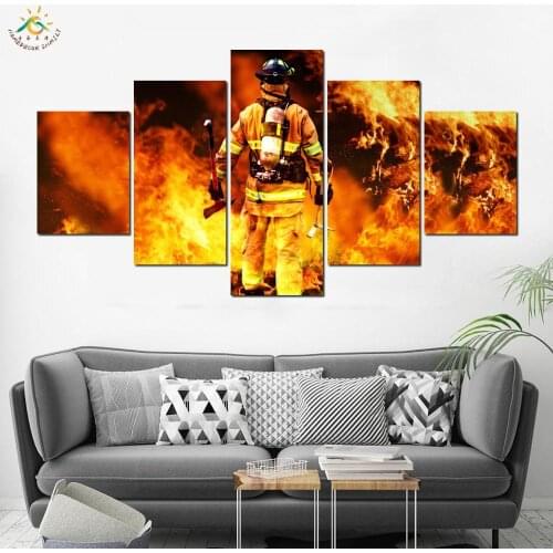 Fire Fighter Image Home Decor Wall Picture Canvas Painting Pop Art Posters and Prints wall picture Home Decor for Living Room