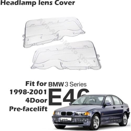 Headlight Clear Lens Cover Lampshade Fit For BMW 3 Series E46 1998-2001 4Door Pre-facelift,Headlamp Shell Car Accessories