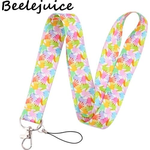 Hand Painted Colour Palm Lanyard for Keys Phone Cool Neck Strap Lanyard for Camera Whistle ID Badge Cute webbings ribbons Gifts