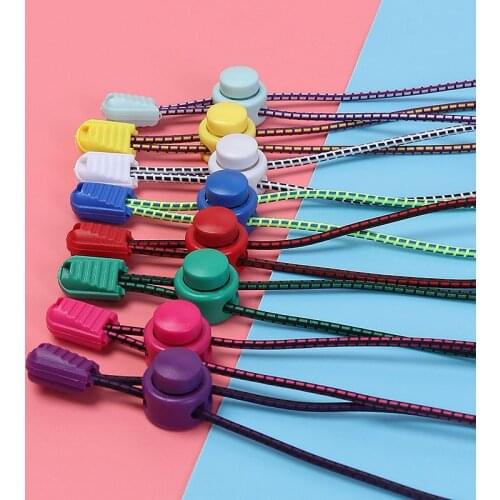 1 pair No tie shoelaces Round Push the spring lock Sports elastic shoelace Suitable for all shoes Lazy laces Shoe accessories
