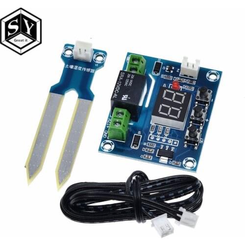 XH-M214 Humidity Controller Soil Sensor Module 20-99%RH Automatic Control Irrigation Computer System Red Digital Display Module