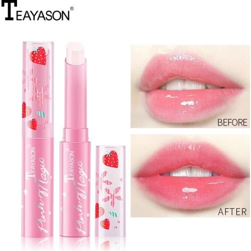 Strawberry Flavor Color-Changing Lipstick Lasting Moisturizing Color-Developing Lip Balm Moisturizing