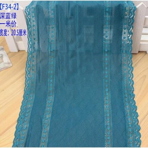 1 Meter Blue Green Roseo Handmade Hair Decoration Wide Stretch Lace Fabric Wedding Dress Skirt Elastic Lace Trim