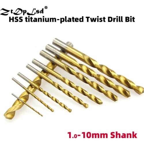 1Pc 1-10mm Shank Twist Drill Bit Metal Woodworking Hss Steel Straight Twist Bit Power High speed steel Speed Hole Stainless Tool