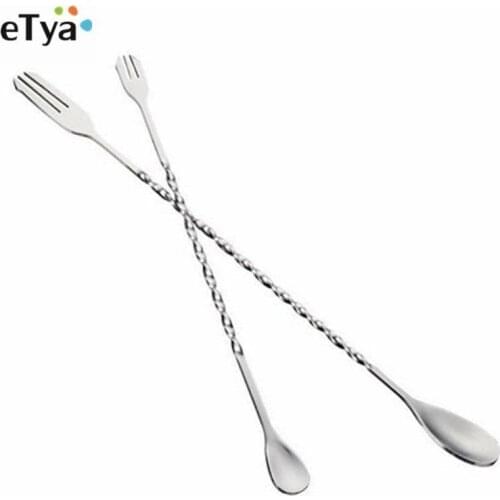 1pc 26/28/31/32cm Cocktail Pick Swizzle Sticks Stirrer Bar Spoon Mixing Fork Drink Muddlers Bartender Kitchen Tools