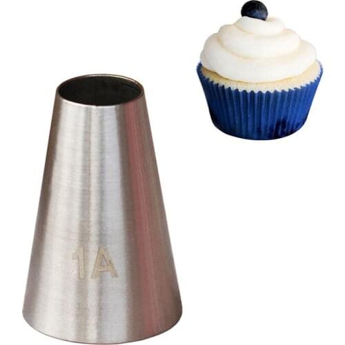 #1A Round Tips Stainless Steel Buttercream Piping Tips Nozzle Cupcake Icing Tools Pastry Tube Bakery KH073