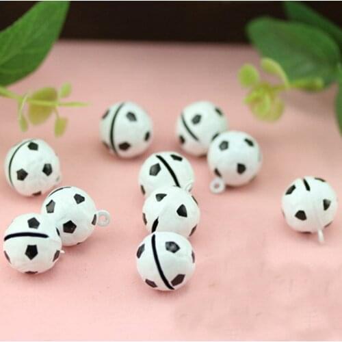 12pcs/bag Cartoon football Copper Small Bells 21*18MM Fit Festival & Wedding Party Decoration Cell Accessories 031002009