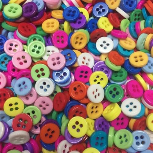 200pcs 9mm Mixed Round Resin Buttons 4 Holes Sewing Accessories Button Scrapbooking Embellishments DIY Crafts