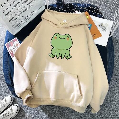 2021 Cute Animal Frog Printed Hoodie Men Women Sweatshirt Pullover Unisex Tracksuits Long Sleeve Pocket Casual Harajuku Tops