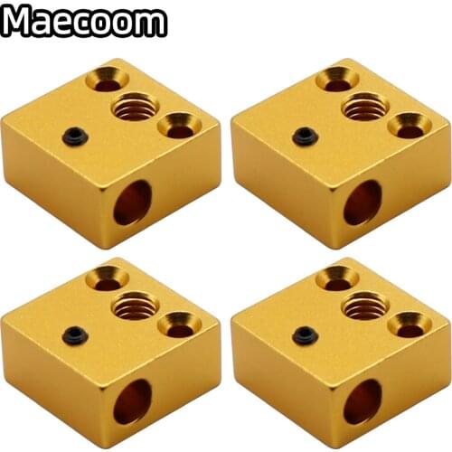 3D Printer Ender 3 CR8 CR10 Printer Head Block J-Head Extrusion Aluminum Heated Block for MK8 Nozzle 20*20*10mm