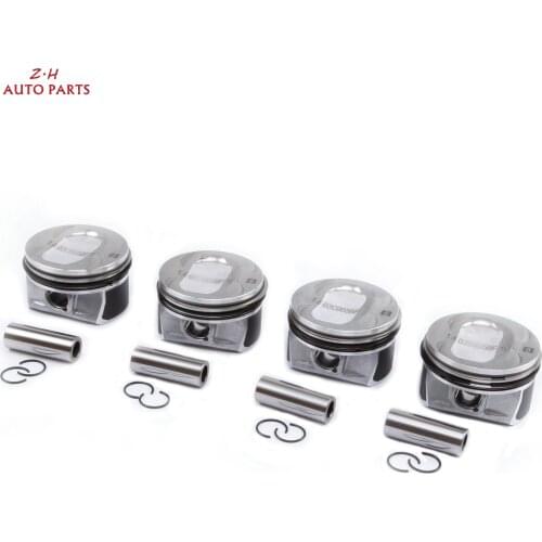 4PCS Engine Pistons & Rings Set Oversized 77MM Pin 19MM For VW Passat Golf Plus Jetta Polo GTI Tiguan Skoda Fabia Seat Alhambra