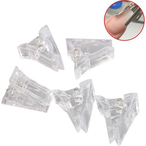 5Pcs Plastic Transparent Gel Quick Building Nail Tips Clips Nail Art Tool Fingernail Extension UV LED Builder Clamps