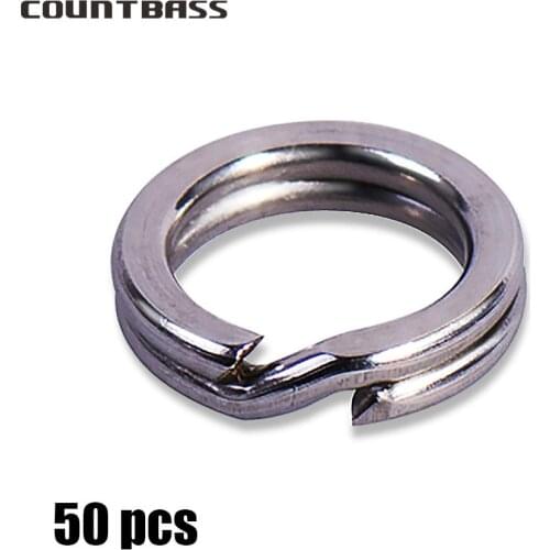 50pcs High duty stainless steel split ring Lure ring for blank hard bait, fishing accessories, parts, tackle craft
