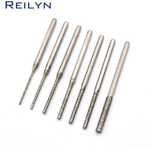 Freeshipping 20pcs Ultra-long diamond drilling bits Emery diamond abrasive bits peeling needle teeth grinding burr