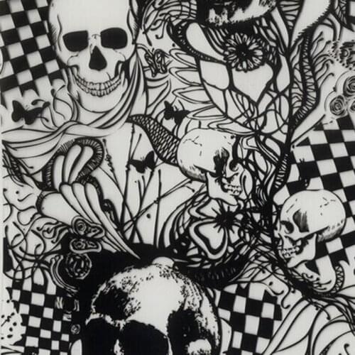 CSKY768 0.5mX20m hydrographics water transfer skulls hydrographic