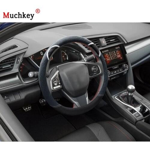 For Honda Civic 2018 Flax Car Steering Wheel Cover Durable And Environmentally Friendly Cartoon Style Protective Cover