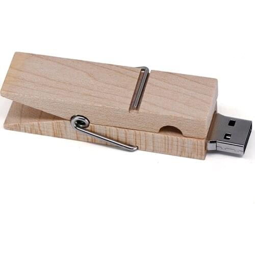 Wooden pen drive 32GB 64GB 128GB 256GB clip shape usb flash drive 16GB 8GB 4GB wood memory stick pendrive u stick