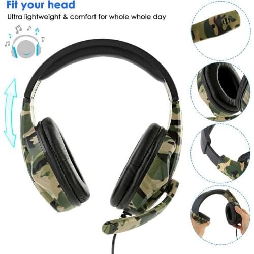 Game Headset Earphone Volume Control Professional Wired Gaming Headphones for PS4 for NS for One for 360 for PC Laptop