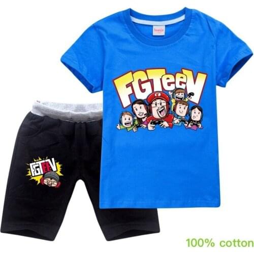 Toddler Boys Clothing Sets New Arrival Fashion fgteev T shirt Tracksuit summer Suit Children Kid Girl student sport suit
