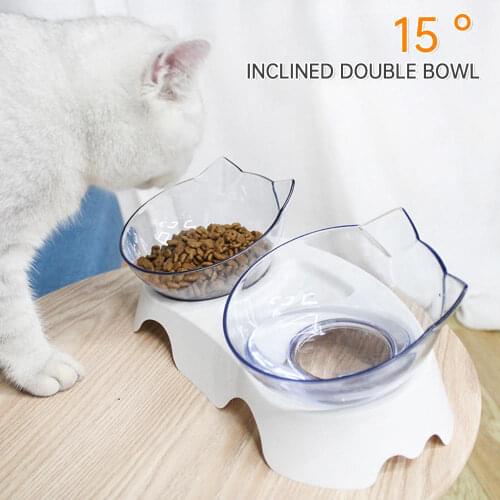 2-In-1 Bowl Safeguard Neck Small Pets Hamsters Rabbit Cat Puppy Food Water Feeder Dispenser Dog Feeding Bowls