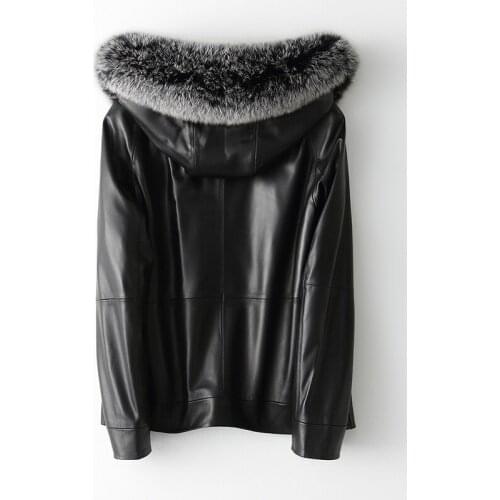 Winter Genuine Leather 2020 Jacket Women Fox Fur Hooded Sheepskin Coat Womens Down Jackets AM01906 KJ4919